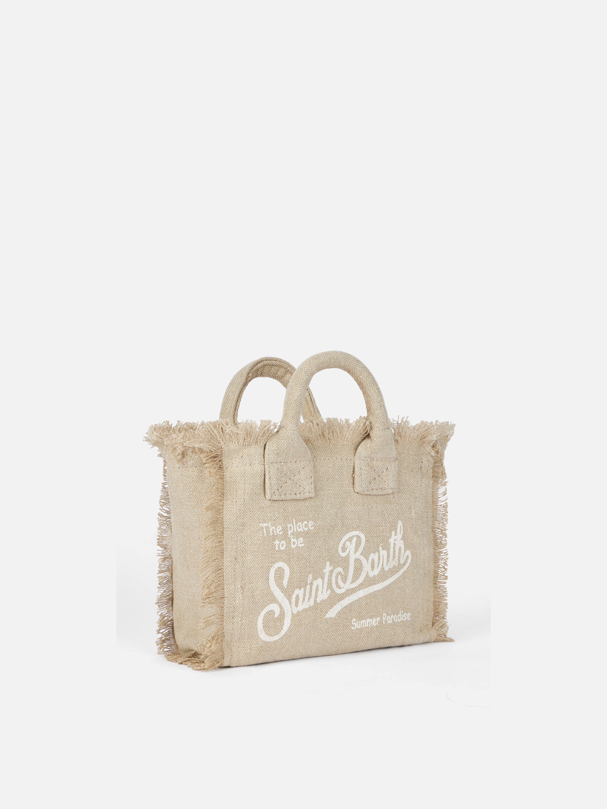 Borsa Mini Vanity in lino beige