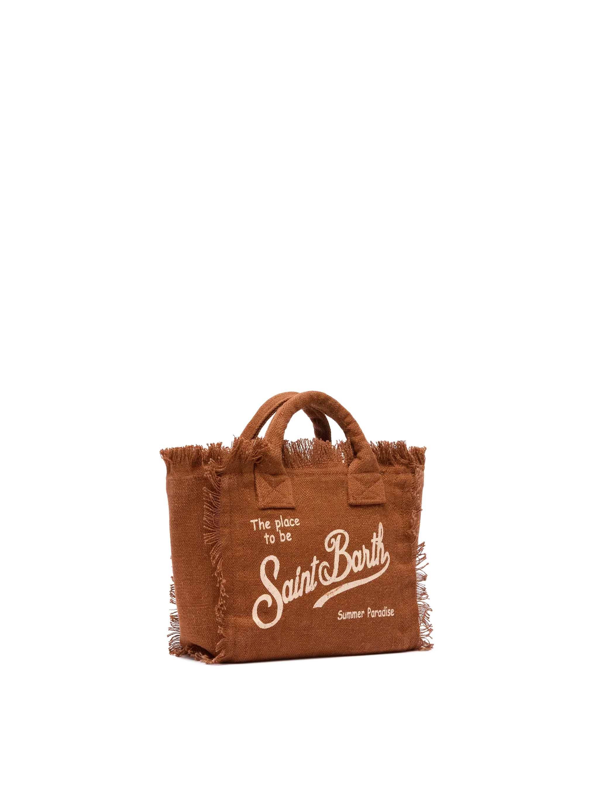 Borsa Mini Vanity in lino marrone