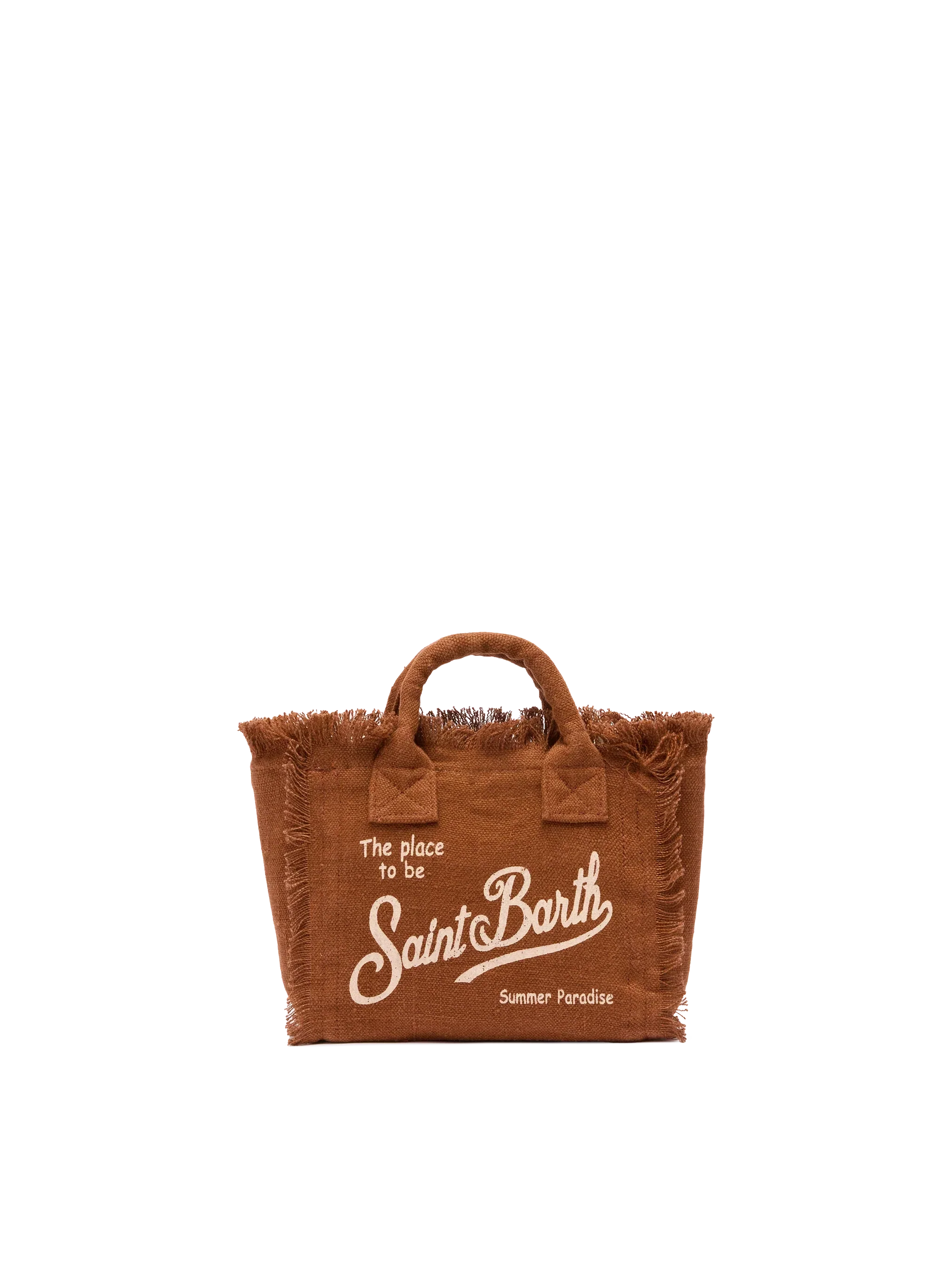 Borsa Mini Vanity in lino marrone