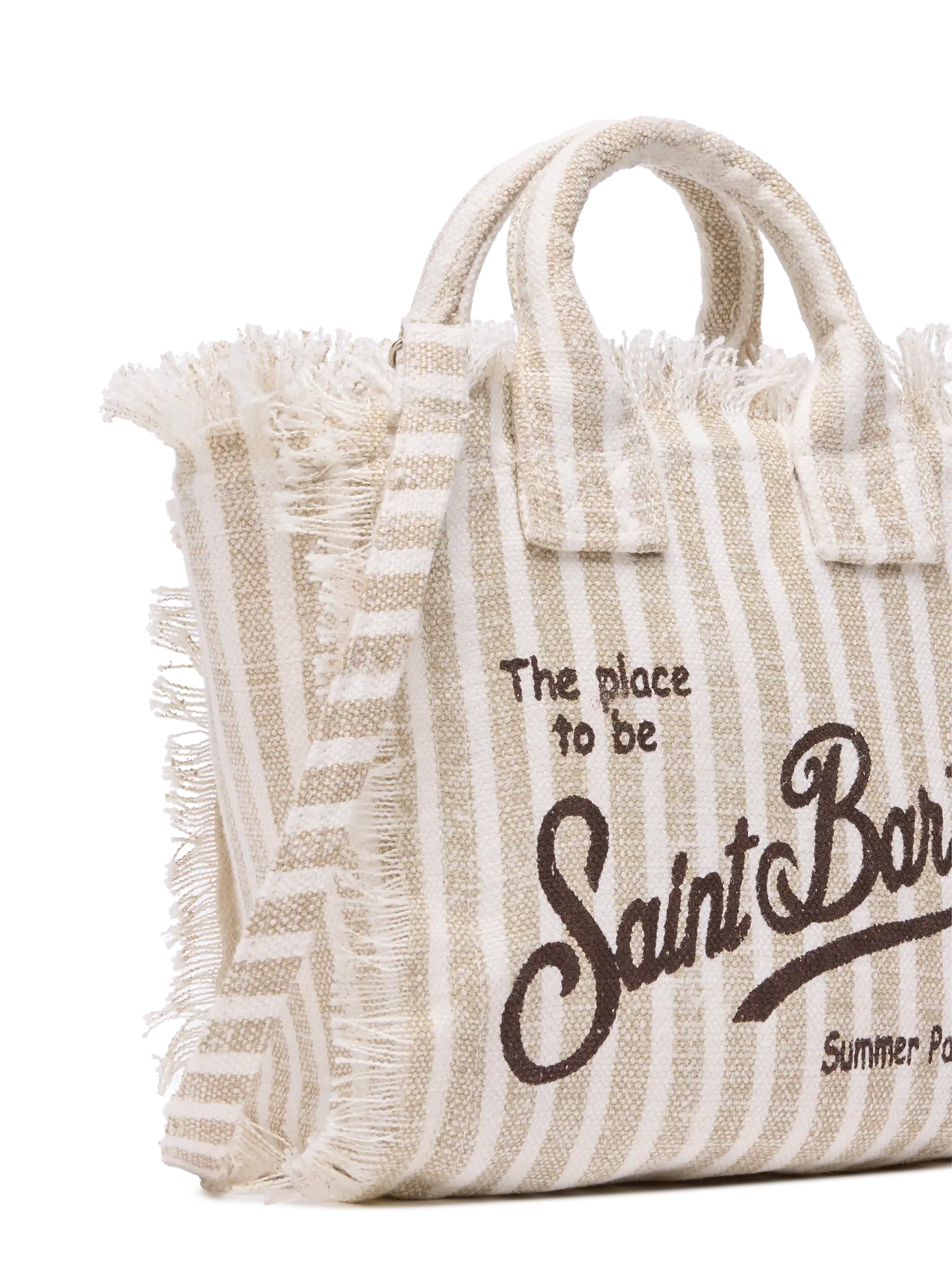 Borsa Mini Vanity Linen con stampa a righe