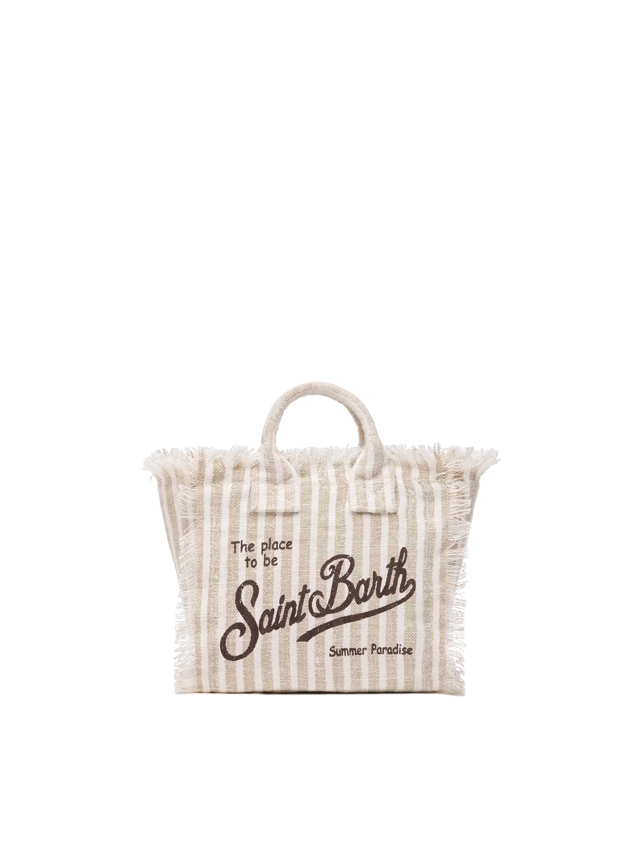 Borsa Mini Vanity Linen con stampa a righe