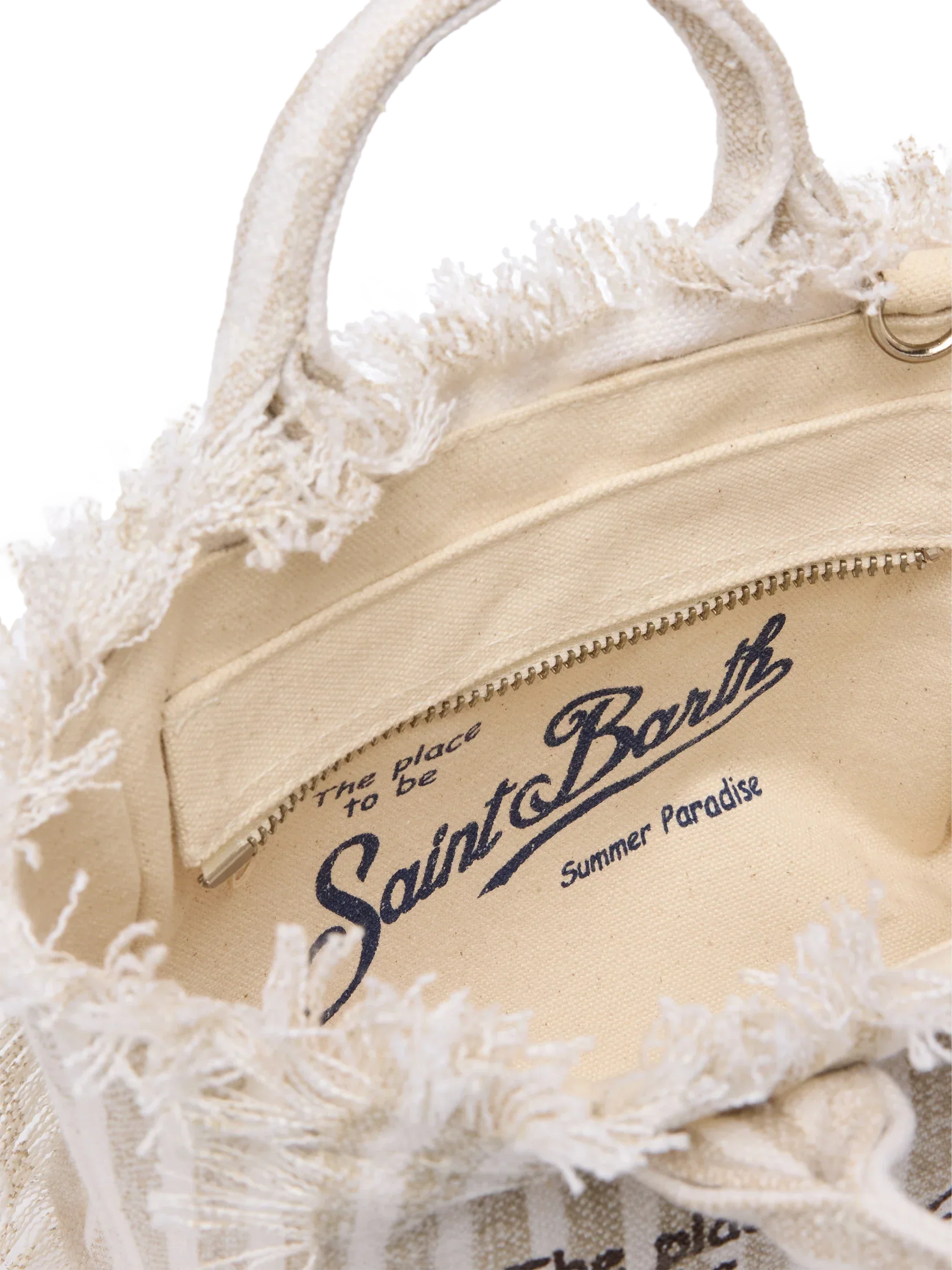 Borsa Mini Vanity Linen con stampa a righe