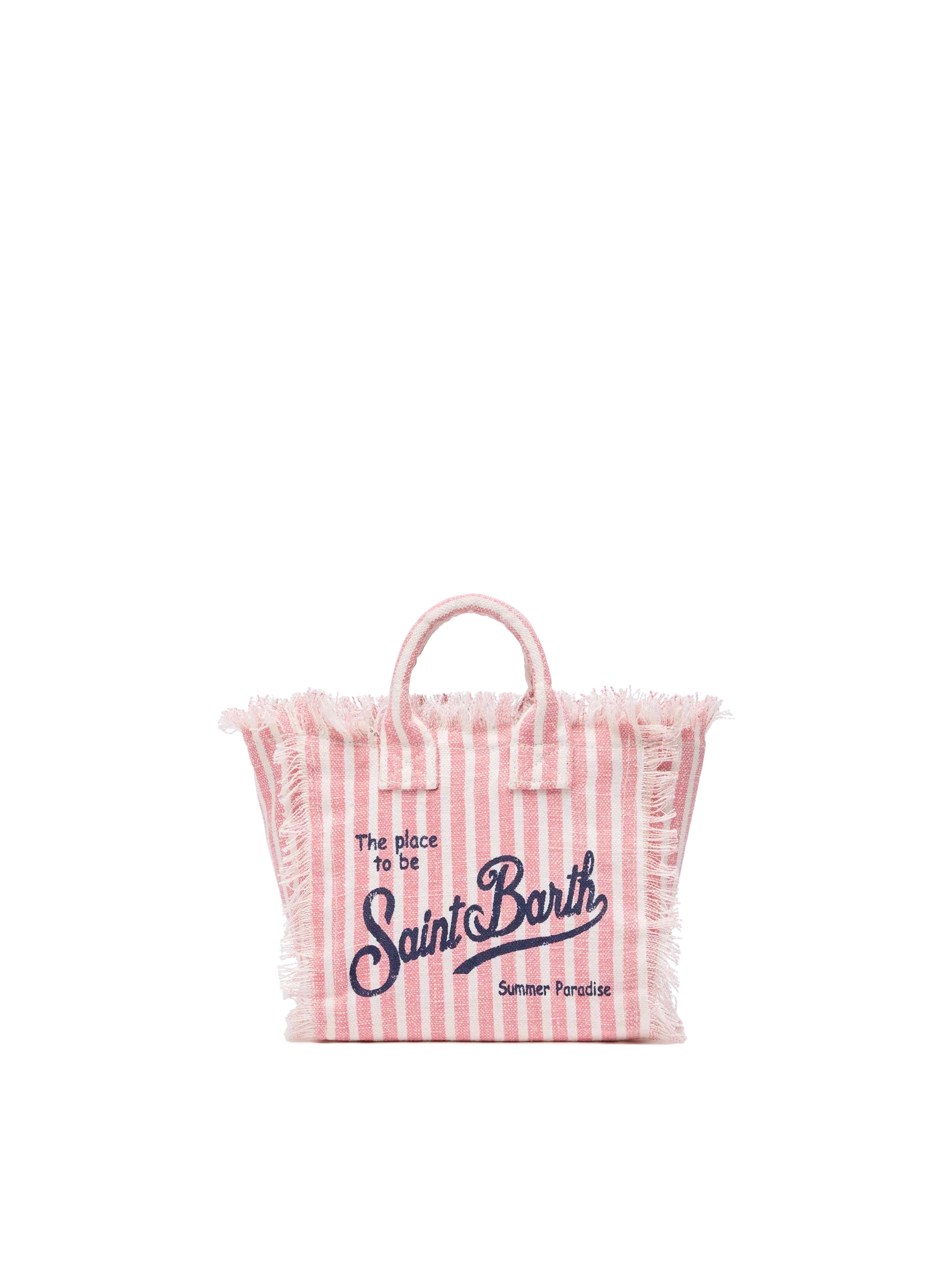 Borsa Mini Vanity Linen con stampa a righe