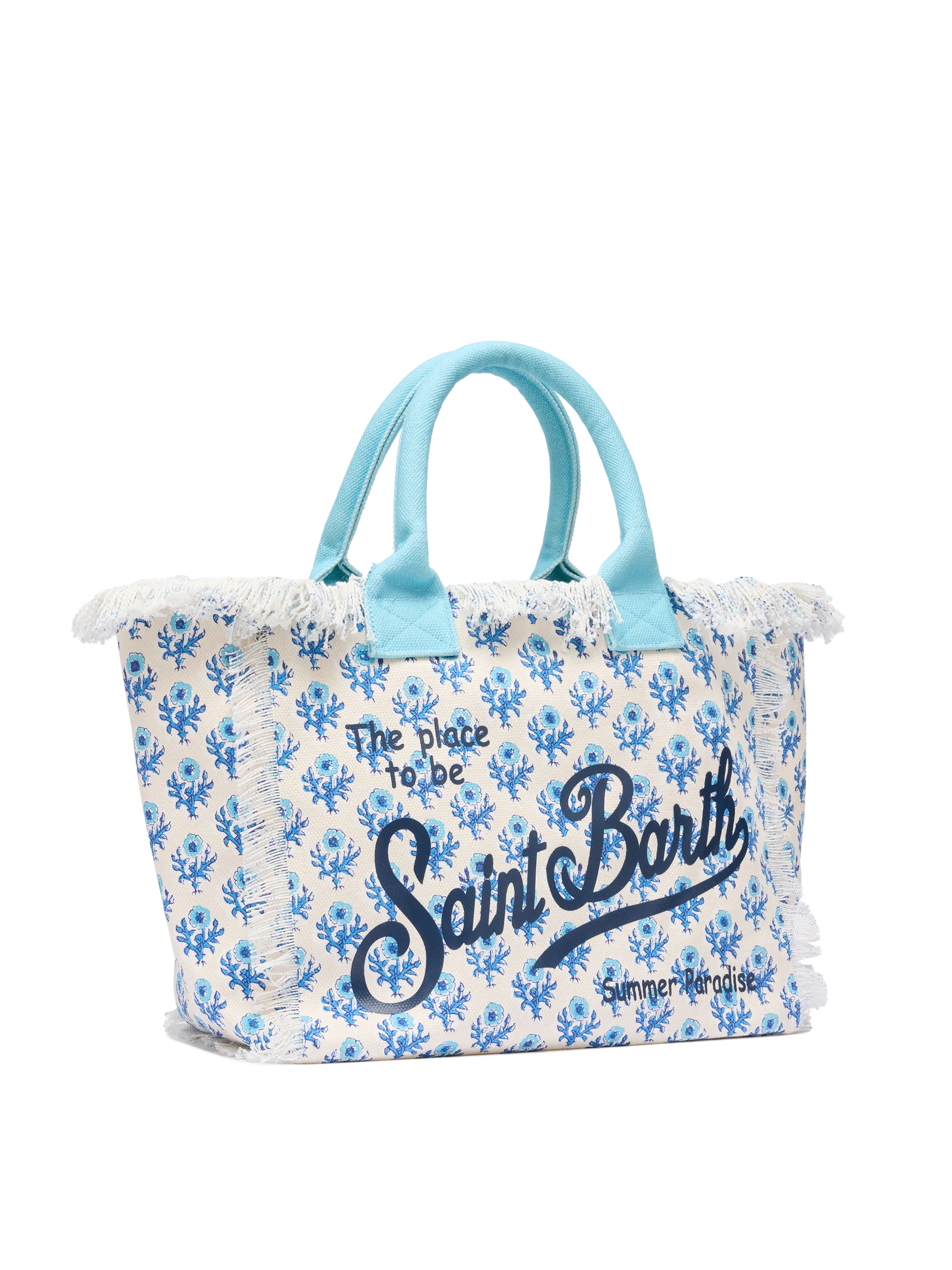 Borsa a spalla Vanity in canvas di cotone con stampa floreale