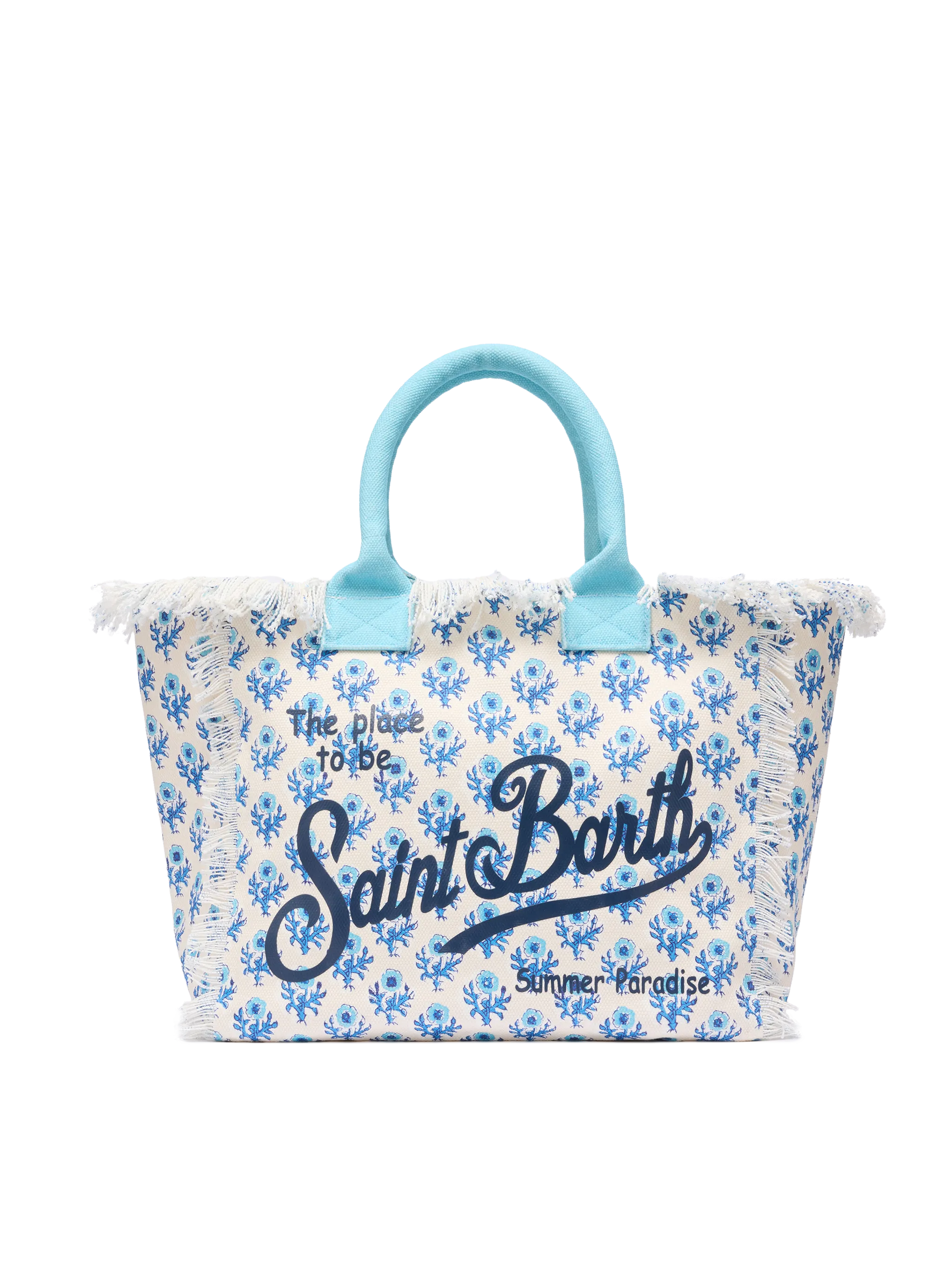 Borsa a spalla Vanity in canvas di cotone con stampa floreale
