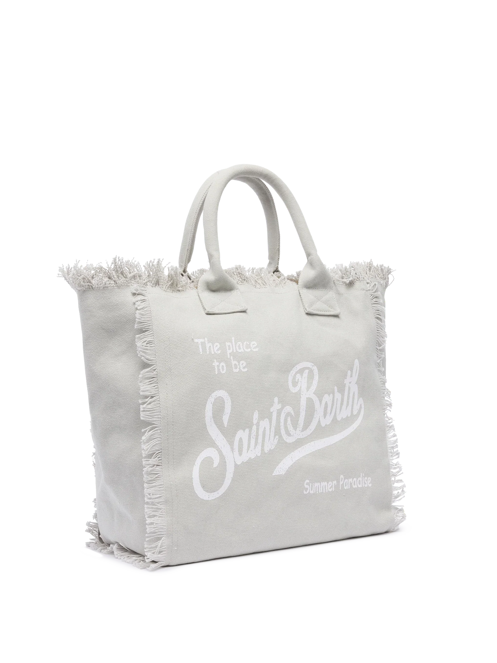 Borsa a spalla Vanity in canvas di cotone grigio