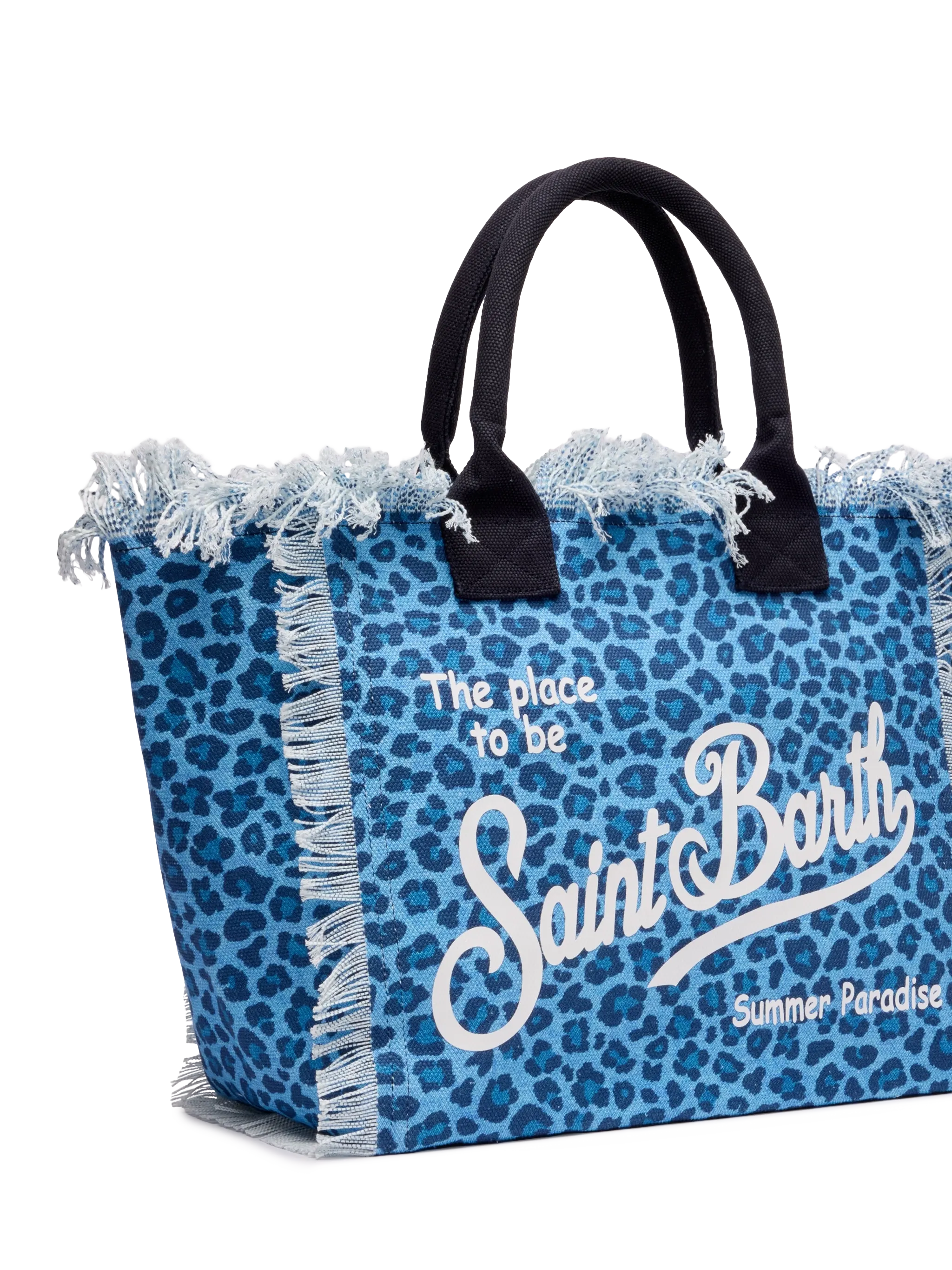 Borsa a spalla Vanity in canvas di cotone con stampa animalier