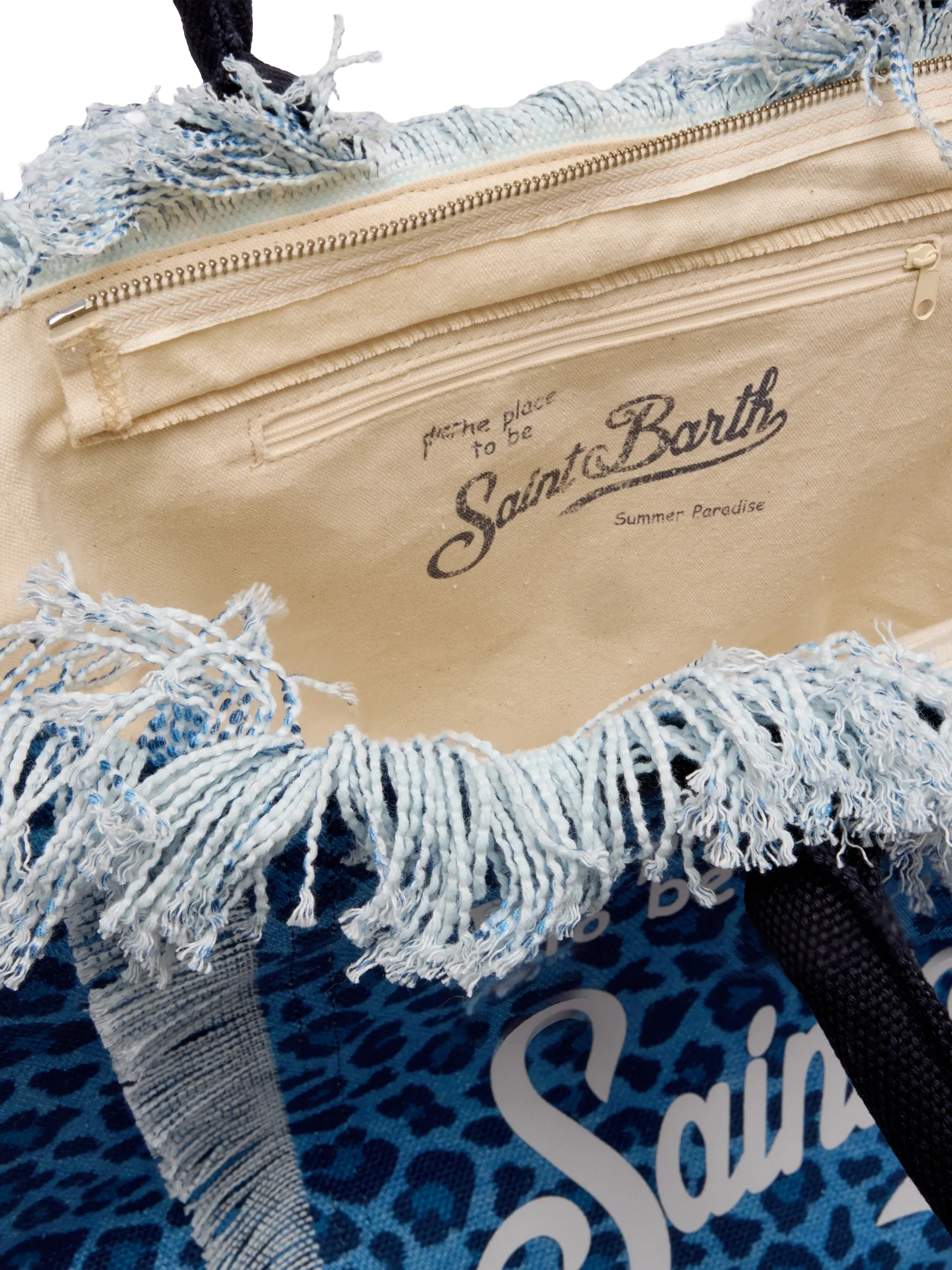 Borsa a spalla Vanity in canvas di cotone con stampa animalier