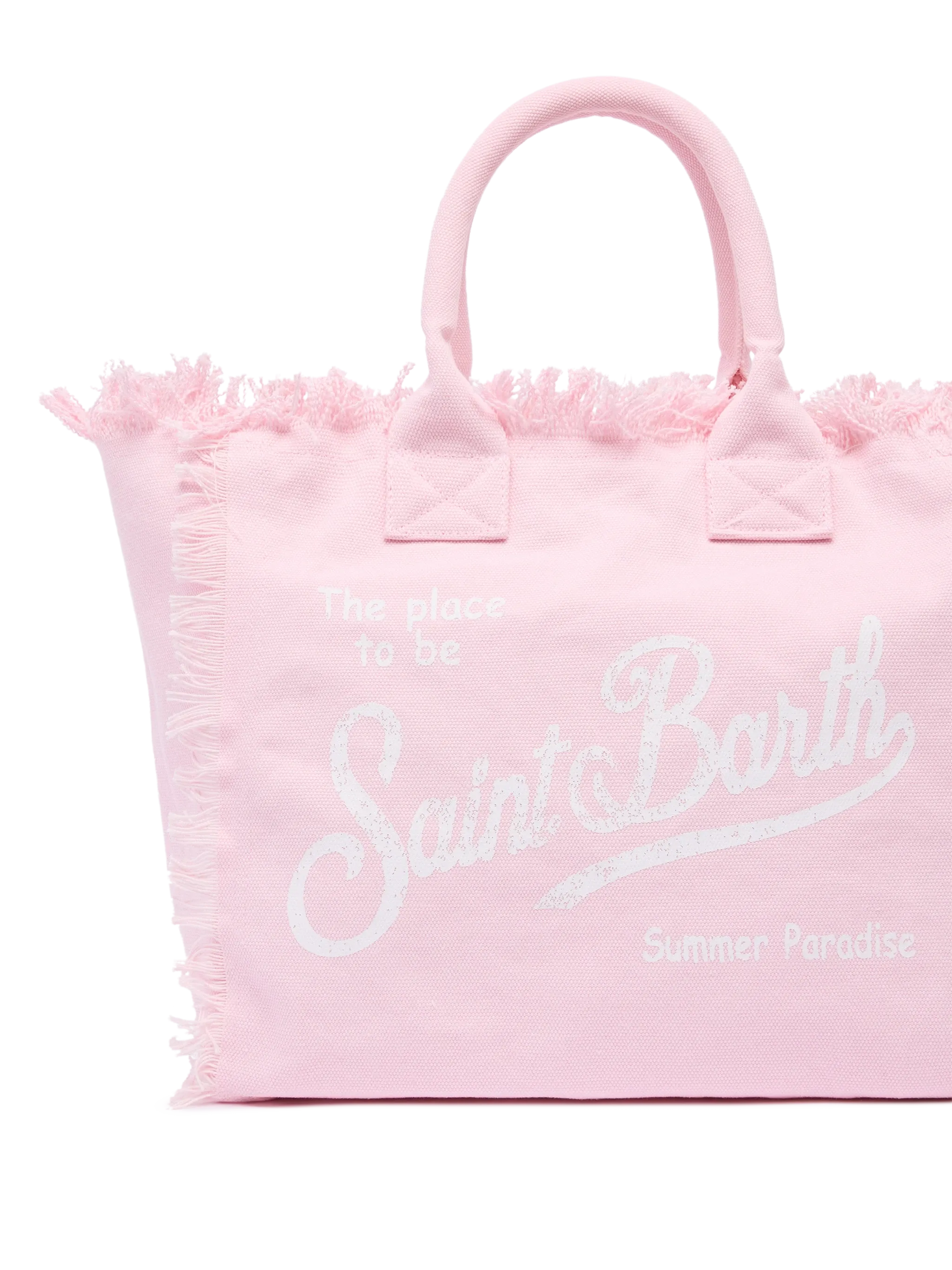 Borsa a spalla Vanity in canvas di cotone rosa