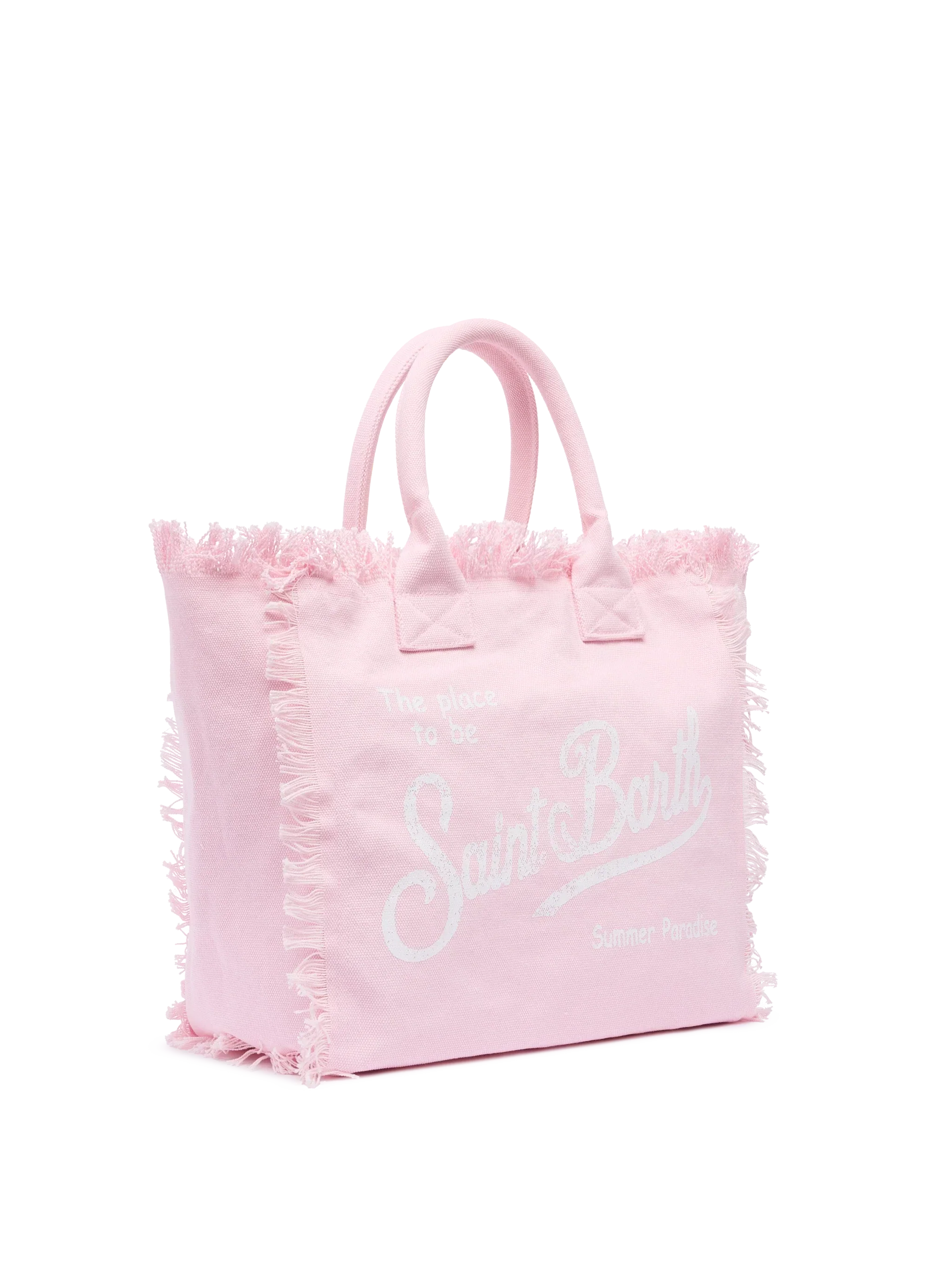 Borsa a spalla Vanity in canvas di cotone rosa