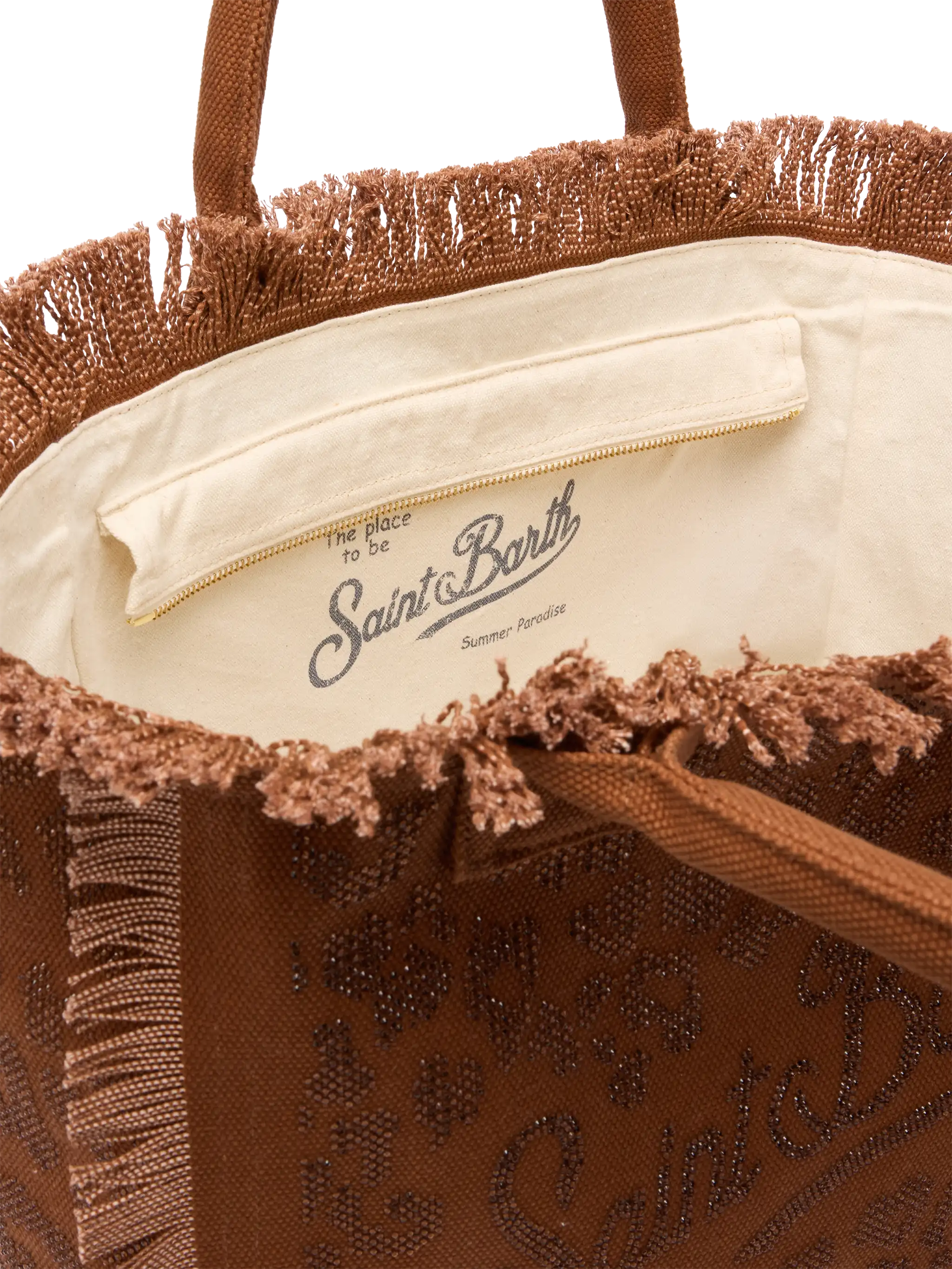 Borsa a spalla Vanity in canvas di cotone marrone con decorazioni in strass leopardate