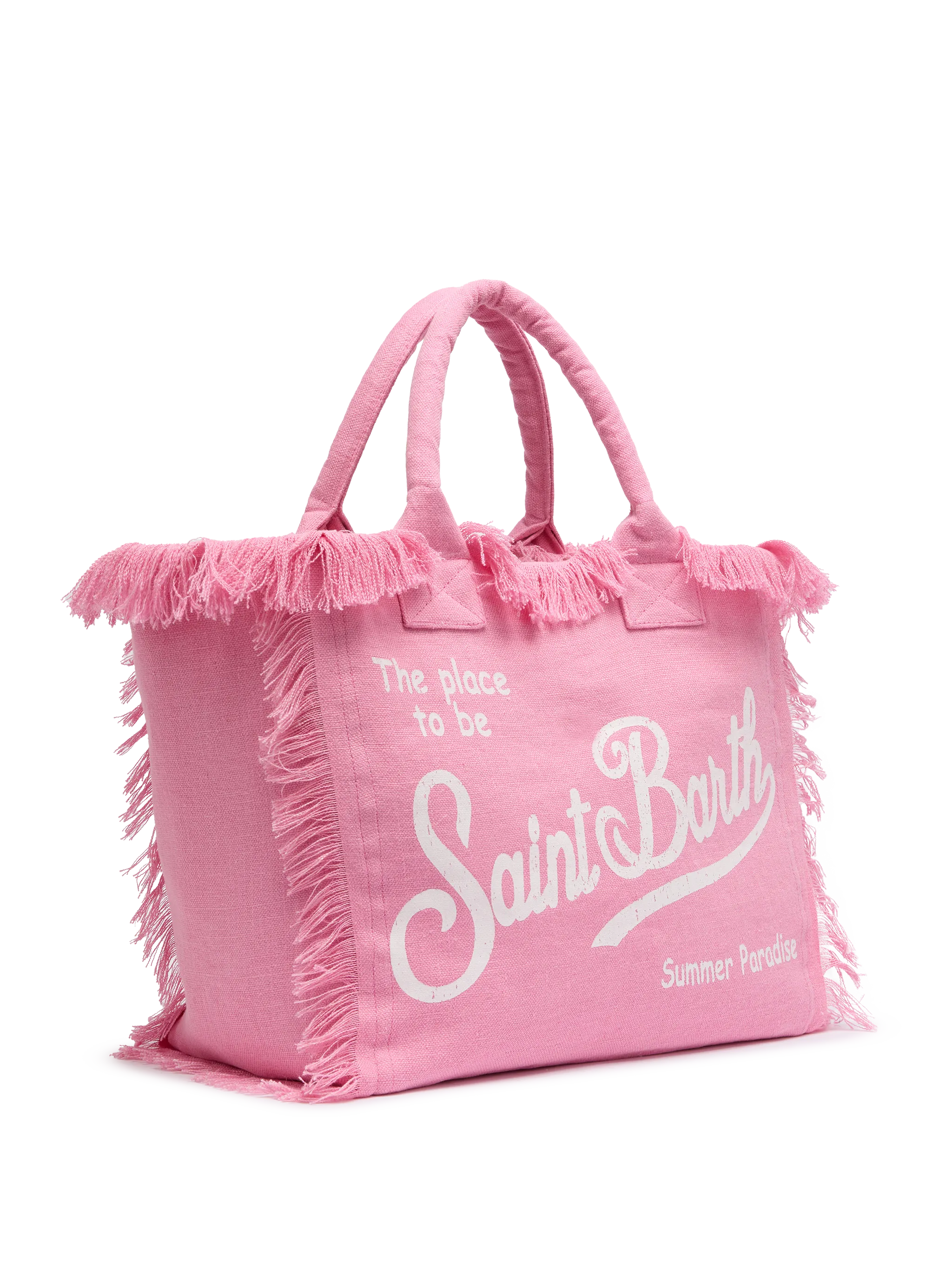 Borsa a spalla Vanity in lino rosa