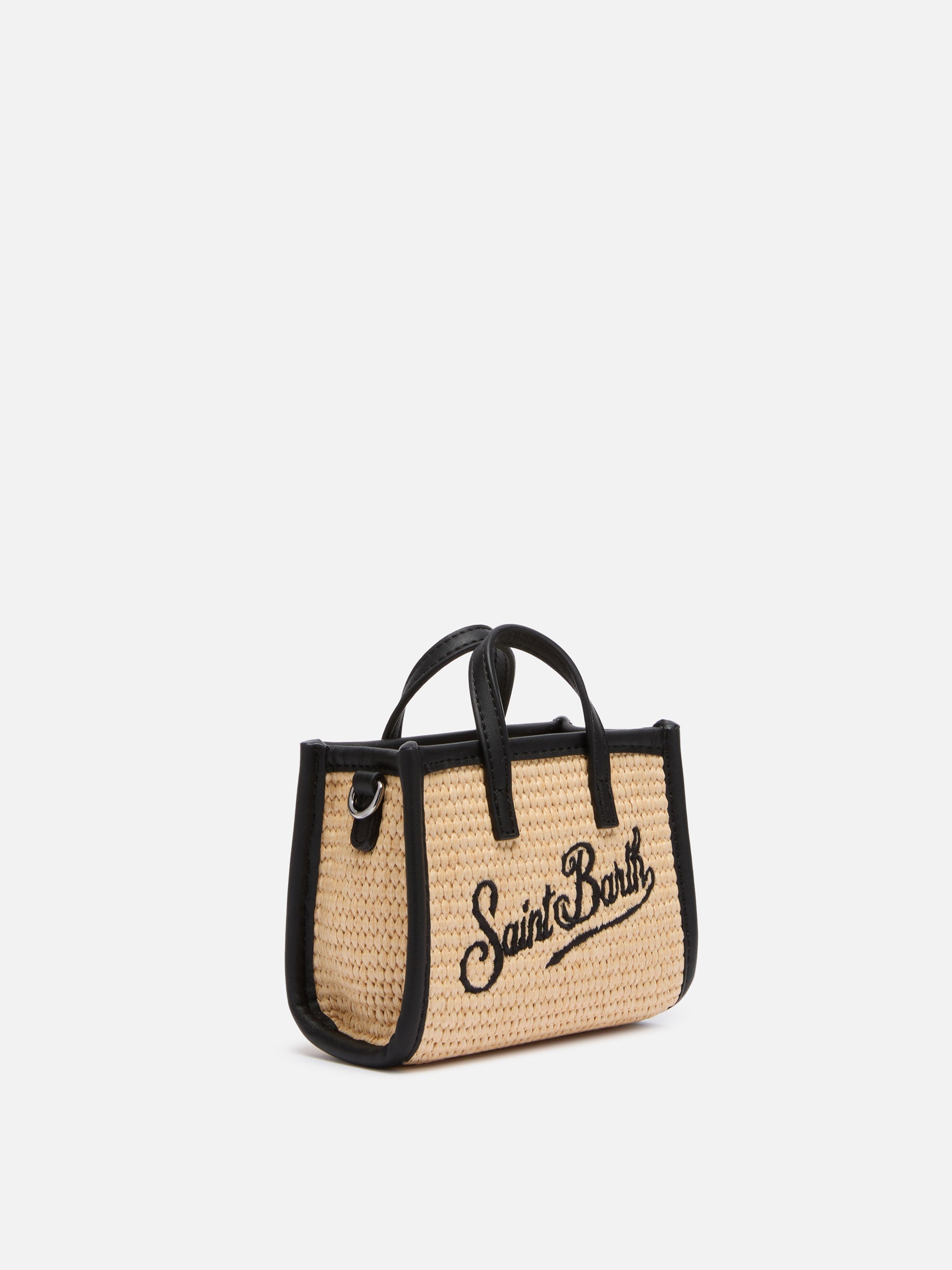 Borsa Vivian Micro beige effetto paglia