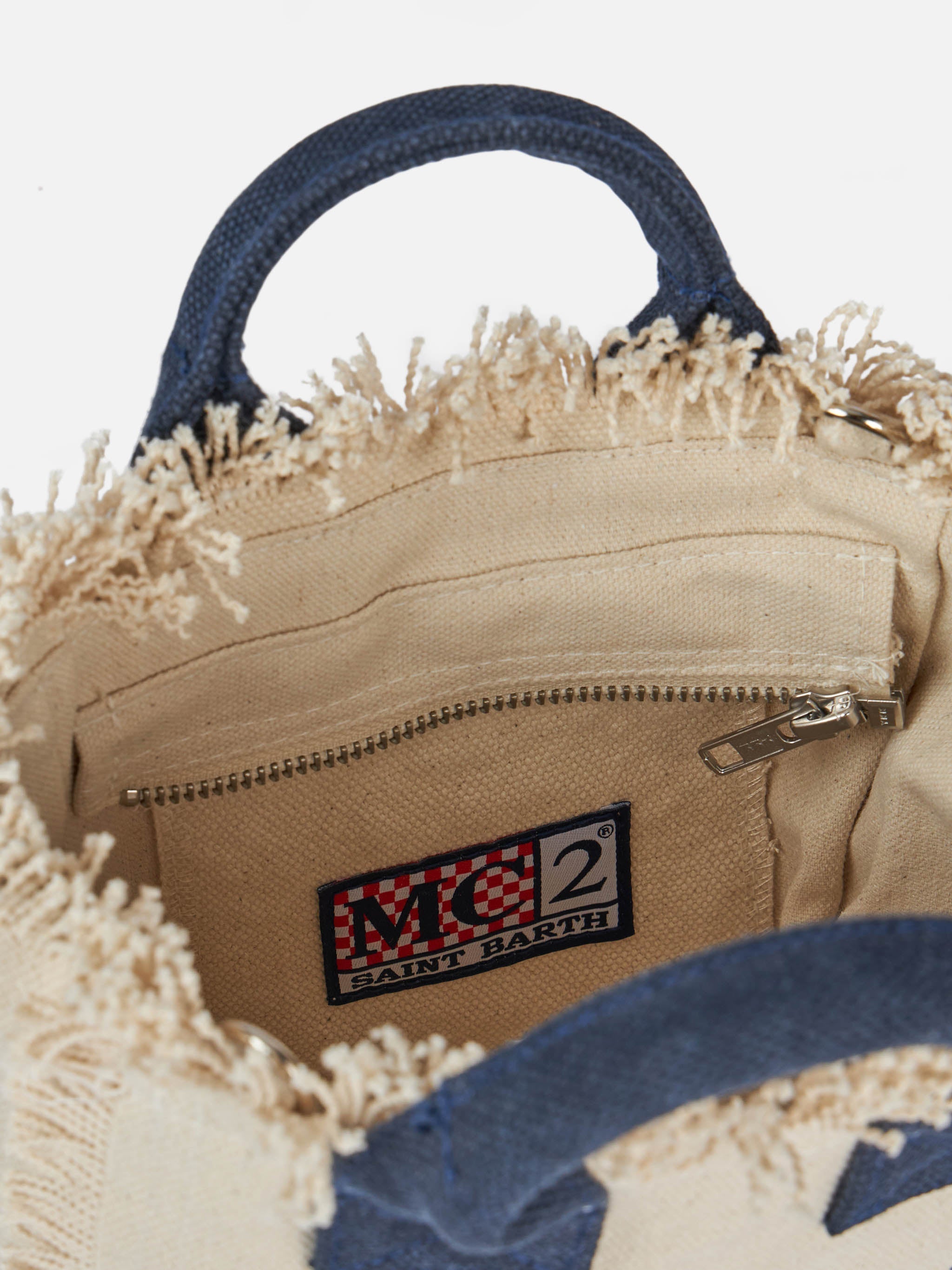 Off-white cotton canvas Mini Vanity bag