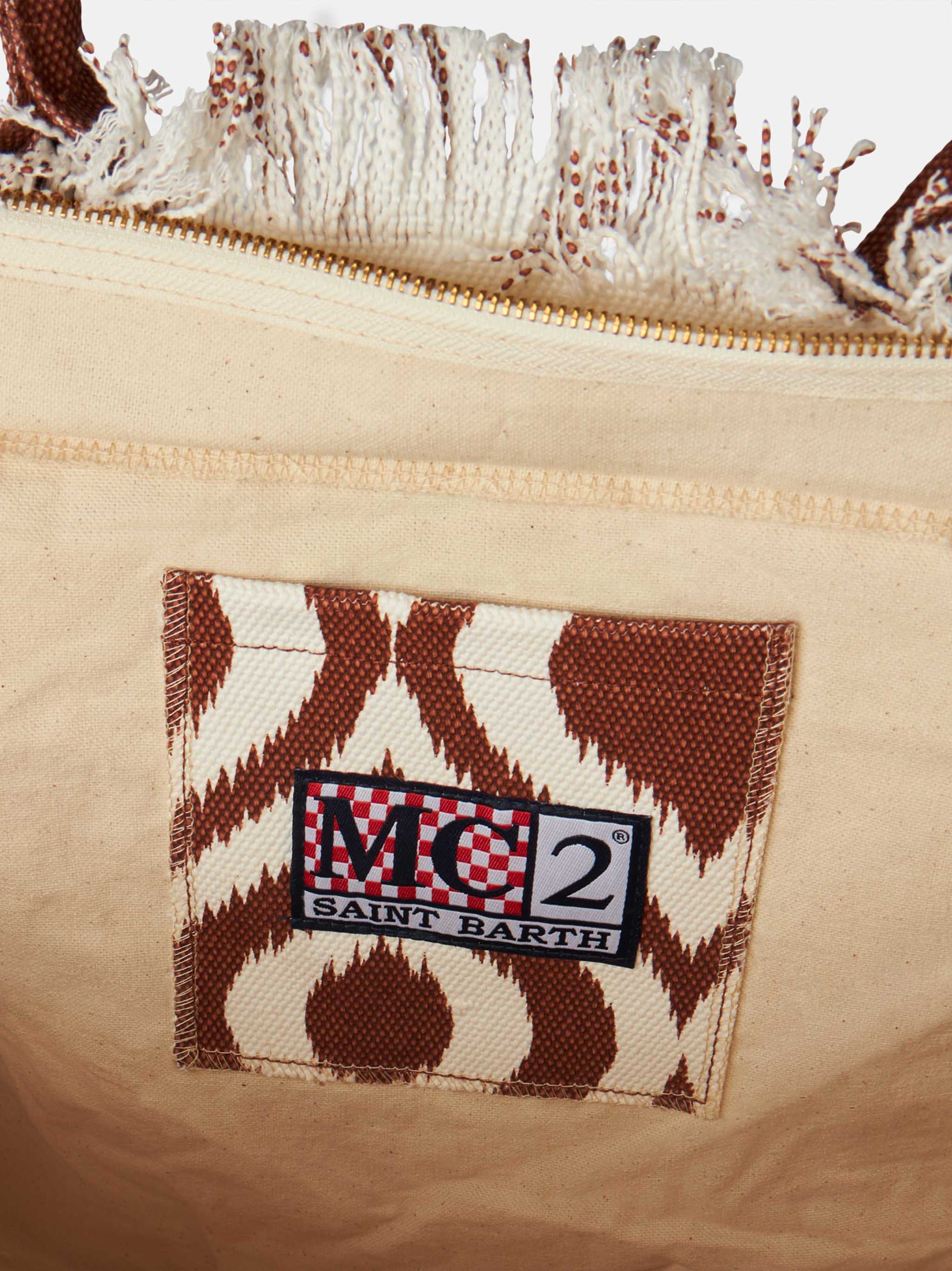 Borsa a spalla Vanity in canvas con stampa ikat